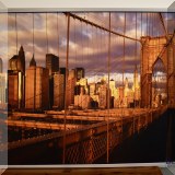A26. Framed print of Brooklyn Bridge from Ikea. 40”h x 55”w - $35 